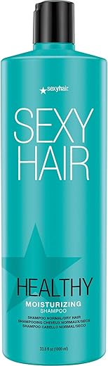 Sexyhair Healthy Moisturizing Shampoo, 33.8 Oz | Moisture, Slip, Detangling, And Shine | Sls And Sles Sulfate Free | All Hair Types