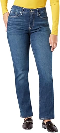 Signature By Levi Strauss &Amp; Co. Gold Women'S Curvy Totally Shaping Straight Jeans (Available In Plus Size)