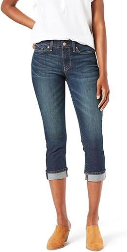 Signature By Levi Strauss &Amp; Co. Gold Women'S Mid-Rise Slim Fit Capris (Available In Plus Size)