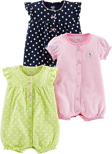 Simple Joys By Carter'S Baby-Girls 3-Pack Snap-Up Rompers