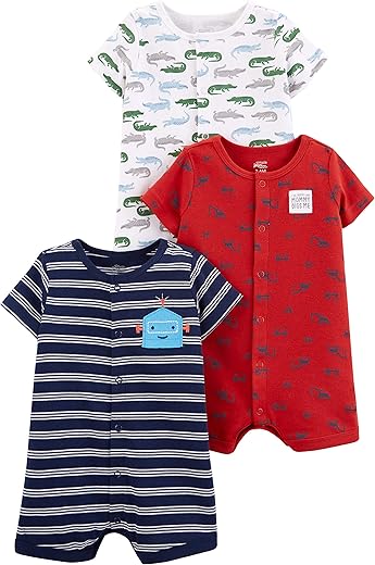 Simple Joys By Carter'S Unisex-Baby 3-Pack Snap-Up Rompers