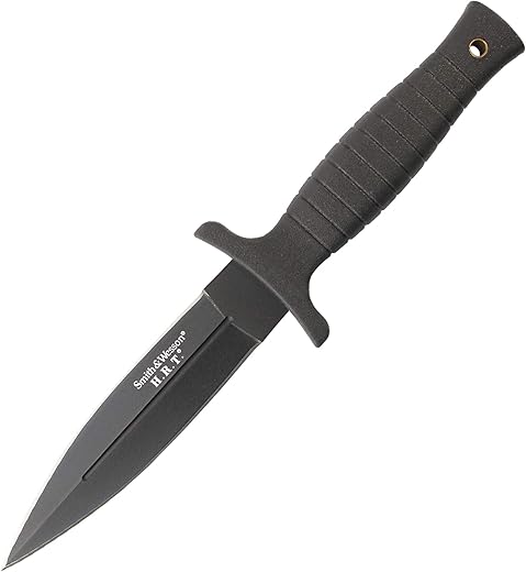 Smith &Amp; Wesson Swhrt9B 9In High Carbon S.s. Fixed Blade Knife With 4.7In Dual Edge Blade And Tpe Handle For Outdoor, Tactical, Survival And Edc