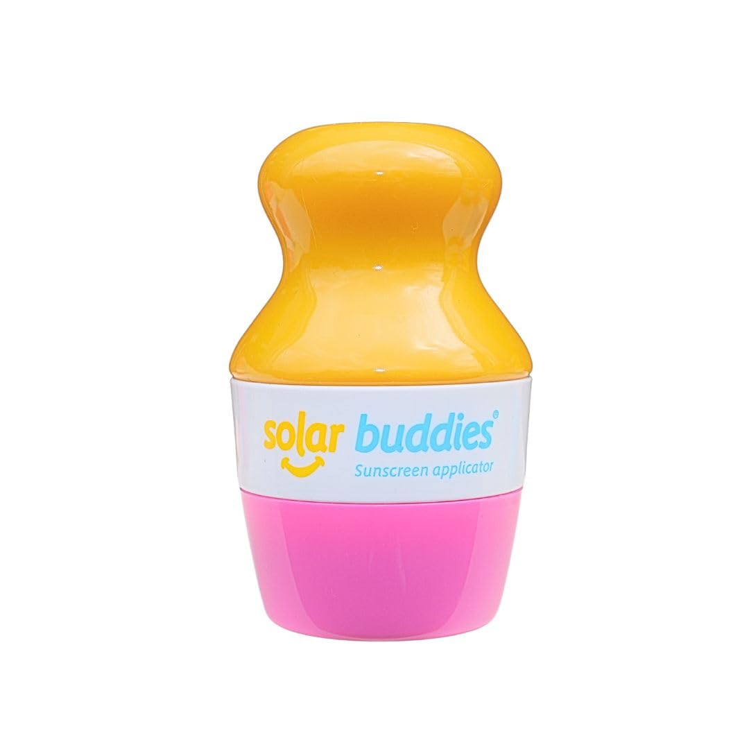 Solar Buddies Sunscreen Applicator - Single Pink - Bpa-Free Refillable Roll On Sponge Sunscreen, Suncream &Amp; Lotion Applicator For Kids, Adults &Amp; Families - Holds 3.4Fl Oz, Perfect Size For Travel