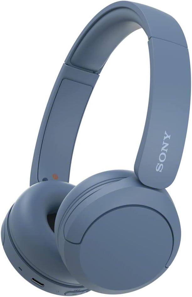 Sony Wh-Ch520 Wireless Headphones Bluetooth On-Ear Headset With Microphone, Blue