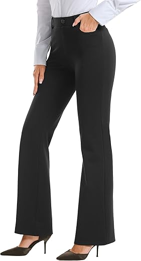 Stelle Women 28&Quot;/30&Quot;/ 32&Quot; Bootcut Dress Pants Business Casual Work Pants With Pockets Pull On Regular Slacks For Office