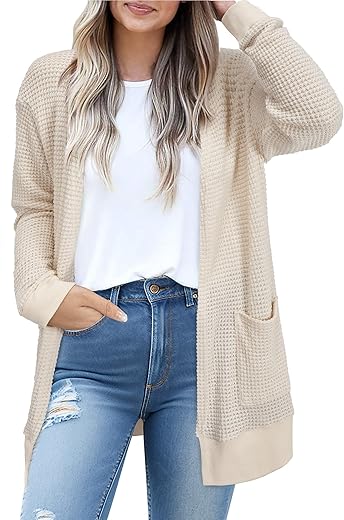 Styleword Women'S Fashion Cardigan Sweater Lightweight Open Front Long Casual Beach Kimonos Outfits With Pockets