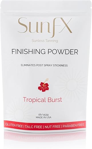 Sunfx Post Spray Tan Translucent Finishing Powder | Talc Free | Sunless Tanning Setting Powder | Shimmer | Tropical Burst - 1Lb