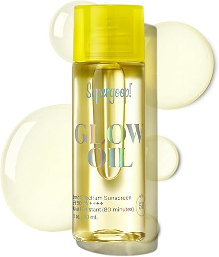 Supergoop! Glow Oil - 1 Fl Oz - Spf 50 Pa++++ Vitamin E Body Oil + Broad Spectrum Sunscreen Protection - With Marigold, Meadowfoam &Amp; Grape Seed Extracts