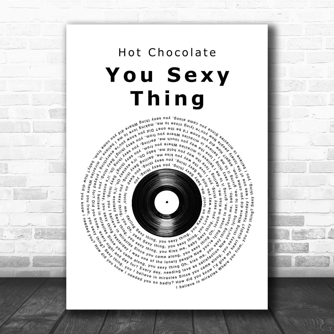 The Card Zoo You Sexy Thing Vinyl Record Song Lyric Print