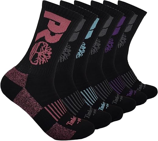 Timberland Pro Women'S 6-Pack Half Cushioned Crew Socks