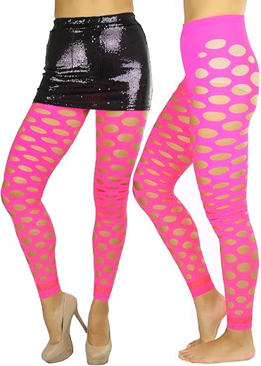 Tobeinstyle Women’s Pothole Slashed Shredded Gothic Zombie Tights Leggings