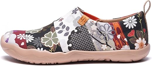 Uin Women'S Fashion Floral Art Sneaker Painted Canvas Slip-On Ladies Travel Shoes