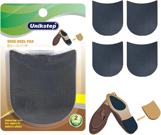 Unikstep 2 Pairs Shoe Heel Pads, Shoe Repair Rubber Heels, 3.5Mm Thickness Anti Slip Cushion And Protector, Replacement Kit With Nails Sandpapers Self Adhesive Stickers