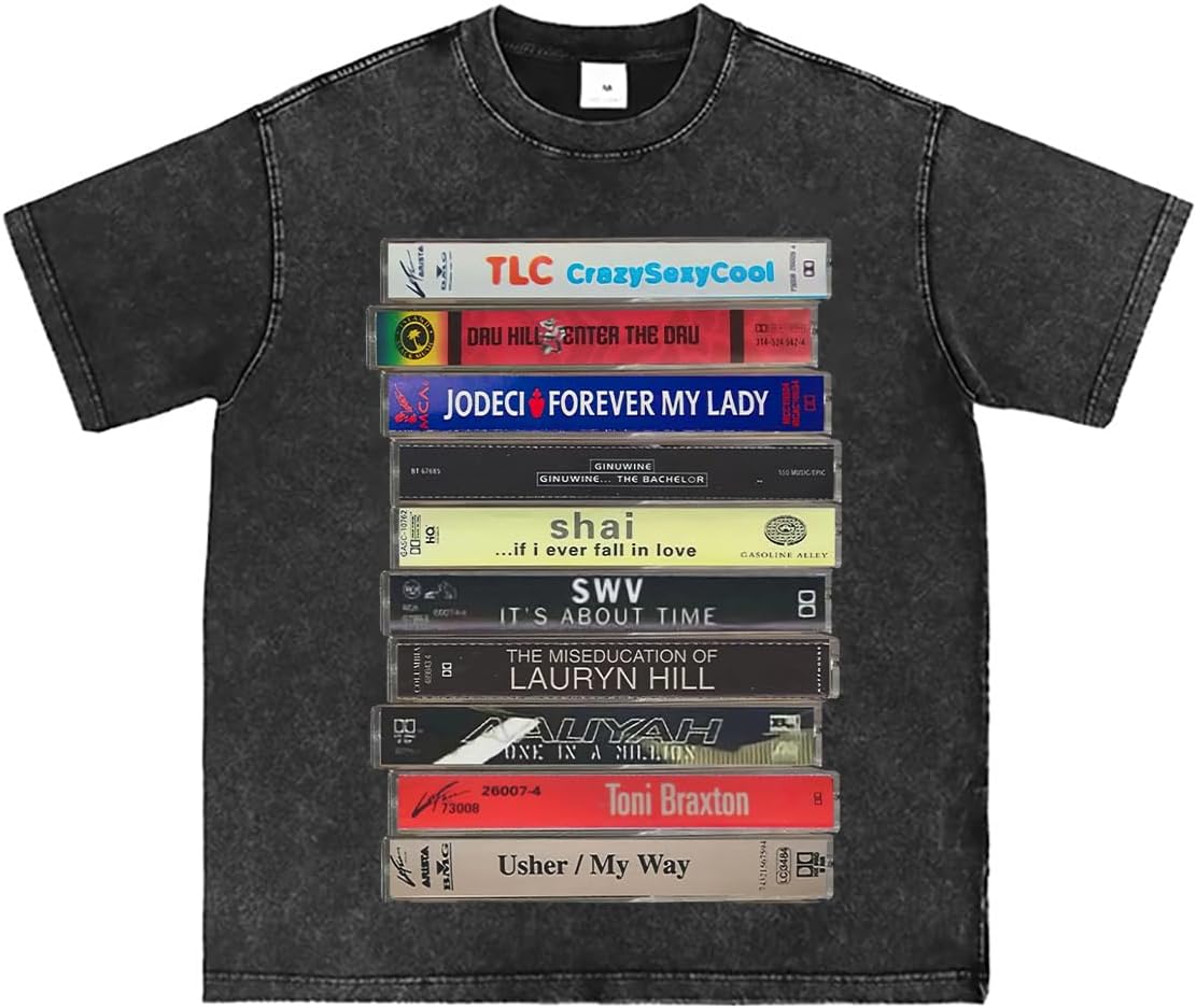 Vintage 90S R&Amp;B Cassette Tape T-Shirt Music Graphic Unisex Tee