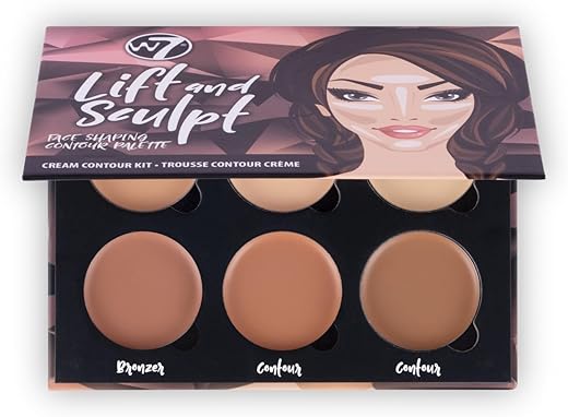 W7 Lift &Amp; Sculpt Cream Contour Kit - Concealing, Highlighting &Amp; Contouring Makeup Palette - Step-By-Step Instructions Included