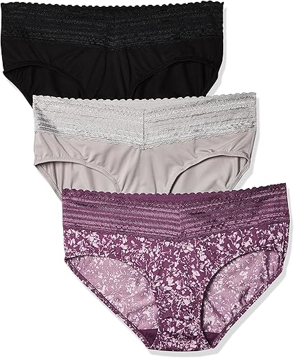 Warner'S Womens Blissful Benefits No Muffin 3 Pack Hipster Panties