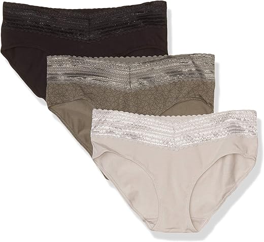 Warner'S Womens Blissful Benefits No Muffin 3 Pack Hipster Panties