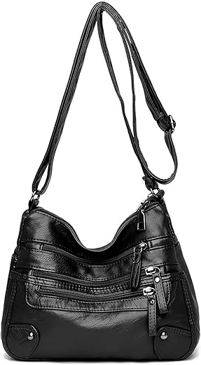 Witery Crossboby Bag For Women - Soft Pu Leather Multi-Pocket Shoulder Bag Handbag With Adjustable Strap