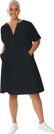 Woman Within Women'S Plus Size Y-Neckline Dress