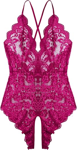 Women One Piece Lingerie Sexy Teddy Lingerie V Neck Sexy Bodysuit Lace Nightie