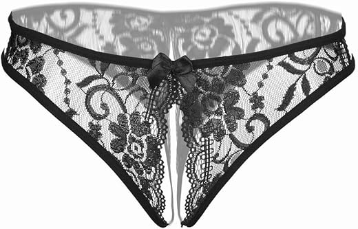 Women Sexy Floral Lace Briefs With Cute Bow Center