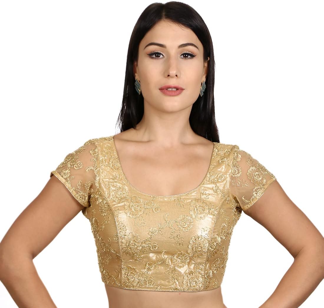 Women'S Indian Choli - Gold Saree Blouse For Women Readymade Designer