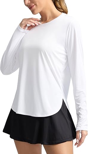 Women'S Sun Shirts Upf 50+ Long Sleeve Uv Protection Shirt Lightweight Quick Dry Workout Hiking Tops For Women