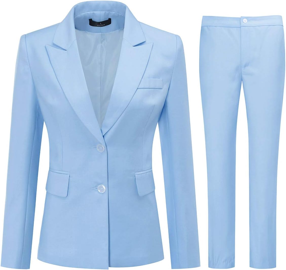 Yunclos Women'S 2 Piece Office Work Suit Set One Button Blazer And Pants