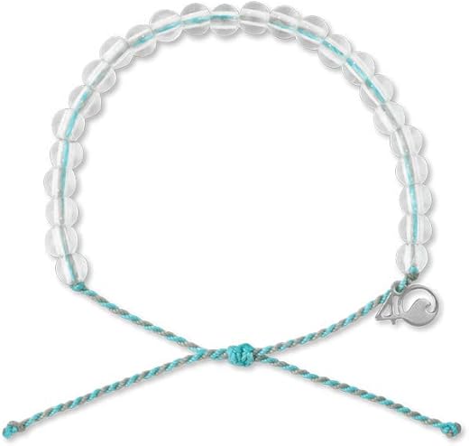 4Ocean Original Handmaded Beaded Bracelet Made From Recycled Plastic With Stainless Steel Charm + Stickers | Men Women| Supports Ocean Conservancy (Dolphin)