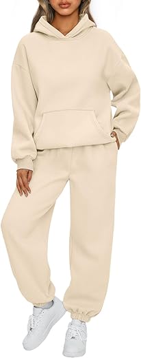 Automet Womens 2 Piece Outfits Lounge Hoodie Sweatsuit Sets Oversized Sweatshirt Baggy Fall Fashion Sweatpants With Pockets