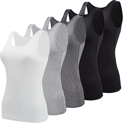 Bqtq 5 Pcs Basic Tank Tops For Women Undershirt Tank Top Sleeveless Under Shirts