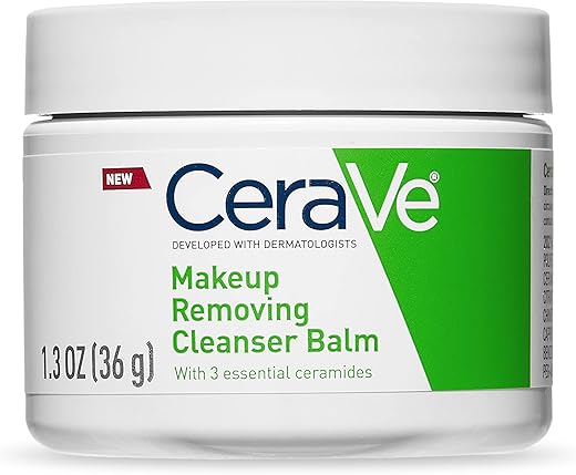 Cerave Cleansing Balm For Sensitive Skin | Hydrating Makeup Remover With Ceramides And Plant-Based Jojoba Oil For Face | Non-Comedogenic Fragrance Free Non-Greasy |1.3 Ounces