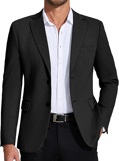 Coofandy Mens Casual Blazer Knit Sport Coat Lightweight Two Button Suit Jacket