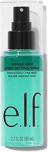 E.l.f. Power Grip Dewy Setting Spray, Ultra Fine Mist Made With Hyaluronic Acid, Grips Makeup For A Hydrated, Dewy Finish, Vegan &Amp; Cruelty-Free