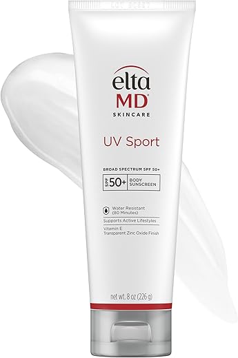 Eltamd Uv Sport Body Sunscreen, Spf 50 Sport Sunscreen Lotion, Sweat Resistant And Water Resistant Up To 80 Minutes, Formulated With Zinc Oxide, Oil Free, Full Body Sunscreen