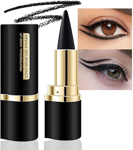 Kaely Black Gel Eyeliner Pencil,Waterproof Smudge Proof Eye Liner Pen,Cat Eye Goth Halloween Makeup,Eye Black Face Paint Lipstick Crayon,Color Colorful Eyeliner Eyeshadow Stick,04