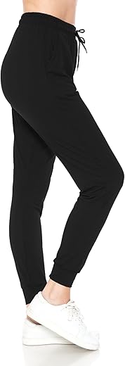 Leggings Depot Women'S Relaxed-Fit Jogger Track Cuff Sweatpants With Pockets For Yoga, Workout