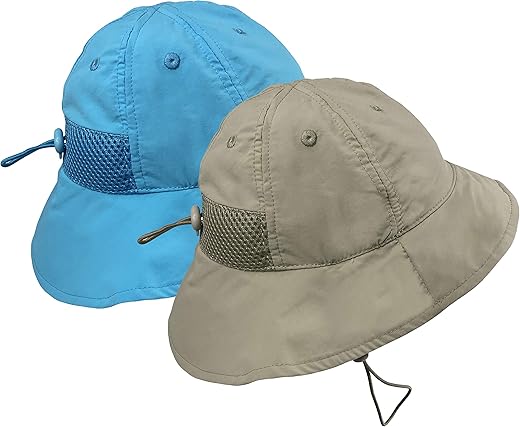 N'Ice Caps Kids Sun Hats Upf 50+ Uv Protection 2-Pack Boys Girls Toddler Adjustable Mesh Lined