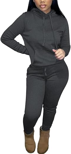 Nimsruc Two Piece Outfits For Women Casual Sweatsuits Set Long Sleeve Hoodie Tracksuit