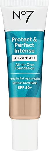 No7 Protect &Amp; Perfect Advanced All In One Foundation - Calico - Age Defying Foundation Makeup With Spf 50 For Women - Makeup Base Cream Helps To Reduces Redness &Amp; Blurs Visible Pores (30Ml)