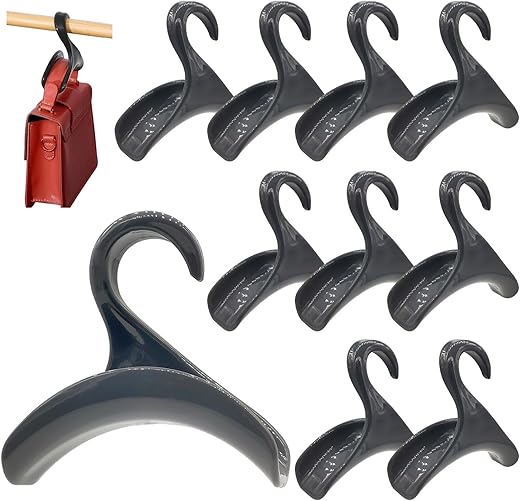 Purse Hanger Closet, Purse Holder For Closet Grey Backpack Hanger Hook For Organizer Storage Purses Tote Bag Backpacks Handbags(10 Pack)