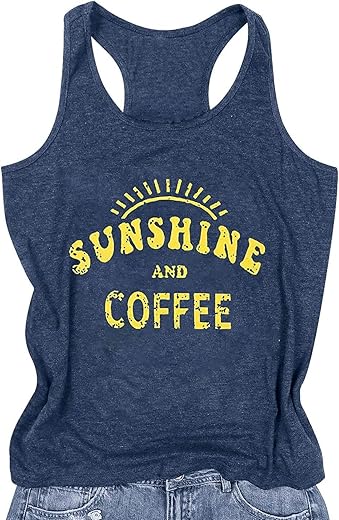 Womens Tank Tops Summer Racerback Graphic Tanks Beach Vacation Tops Loose Running Athletic Sleeveless Shirt Cami