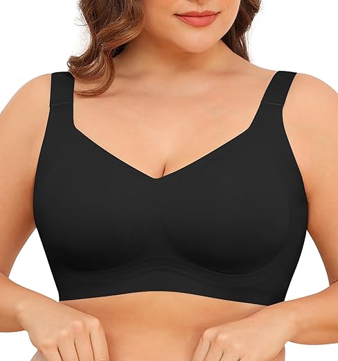 Women Wirefree Bras For Women Full Coverage No Underwire Everyday Bras Comfortable Wireless Padded Bras