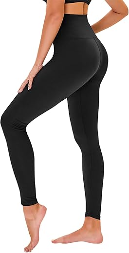 High Waisted Leggings for Women - No See Through Tummy Control Cycling Workout Yoga Pants with Pockets Reg & Plus